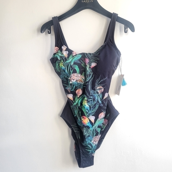 New JOHNNY WAS Calla Lily Printed One-Piece Swimsuit NWT Size X-Small - Picture 10 of 17